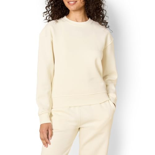 Amazon Essentials x Sofia Grainge Women's Boxy Drop Shoulder Crewneck Sweatshirt, Ivory, XX-Large | Amazon (US)