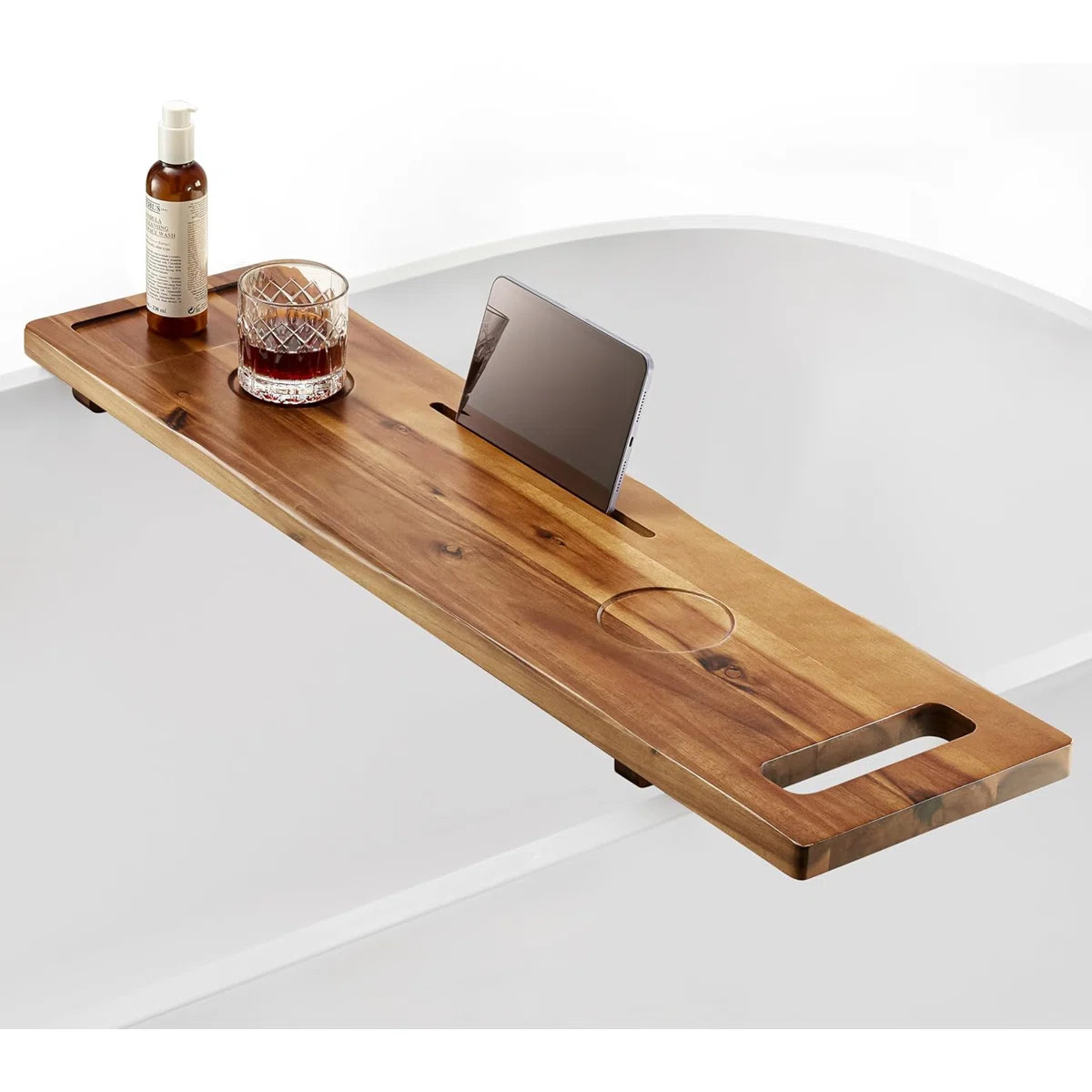 Premium 39 inch Solid Wood Bathtub Tray - Large & Thick Bath Tub Tray - Solid Acacia Wood Bath Tr... | Wayfair North America