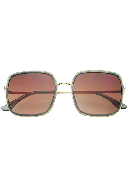 Fryers Cosmo Emerald Green Acetate Square Sunglasses | The Willow Tree