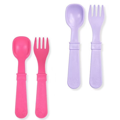Re-Play 4pc Recycled Fork and Spoon Set Lavender and Pink | Target