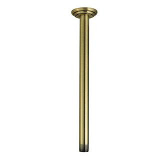 12 in. Shower Arm with Flange in Antique Brass | The Home Depot