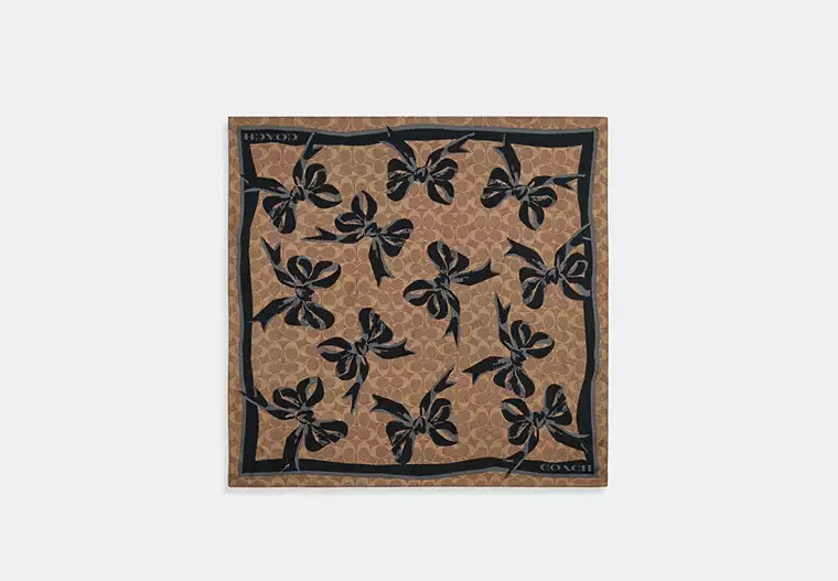 Signature Bow Print Silk Bandana | Coach Outlet US