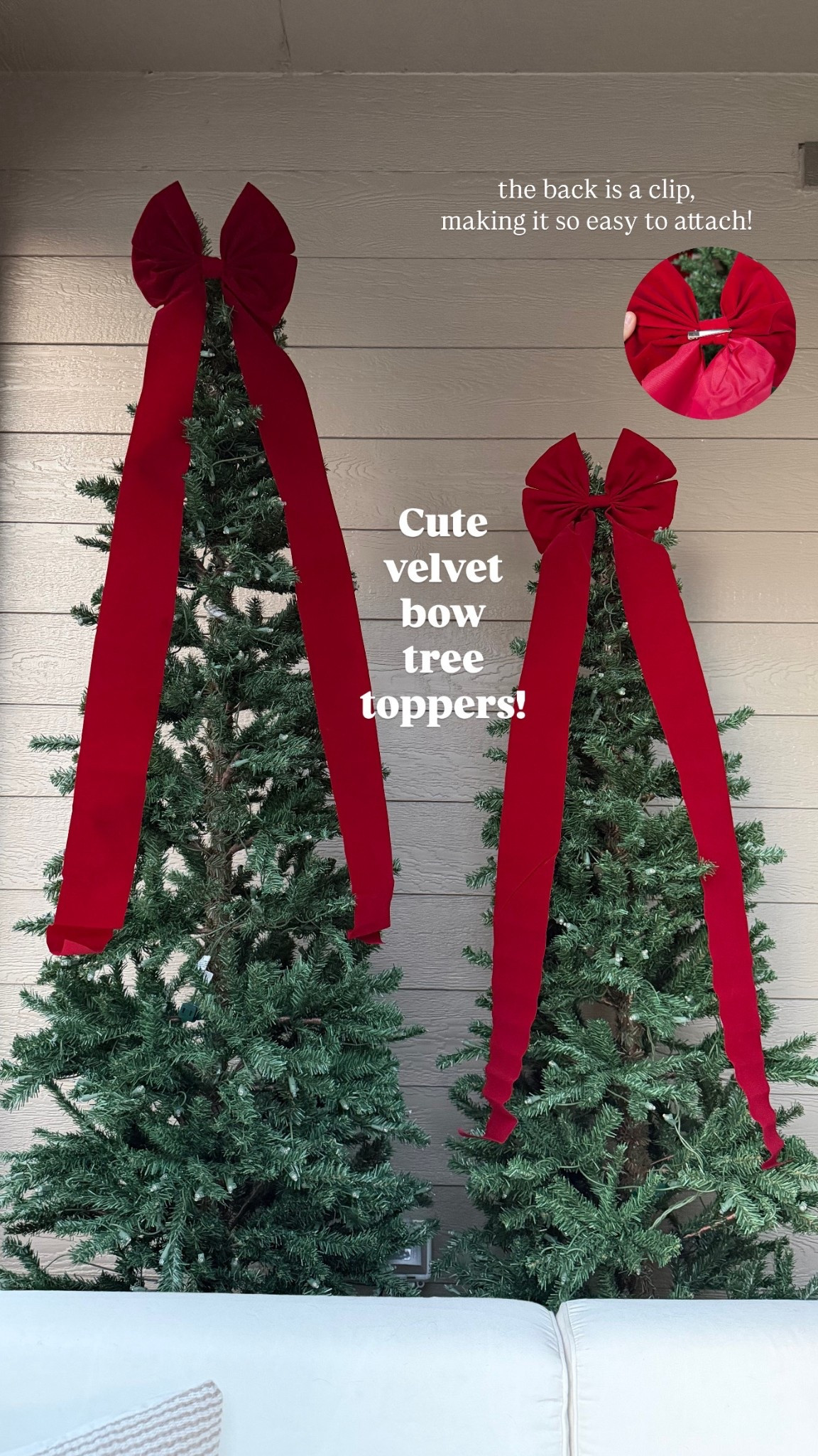 These might be my favorite find this year! Clip bow tree toppers! #christmas #christmasdecor #christmasdecorations #outdoordecor #outdoortrees #christmastree #christmastreetopper #treetopper #target 

#LTKHoliday #LTKSeasonal #LTKActive