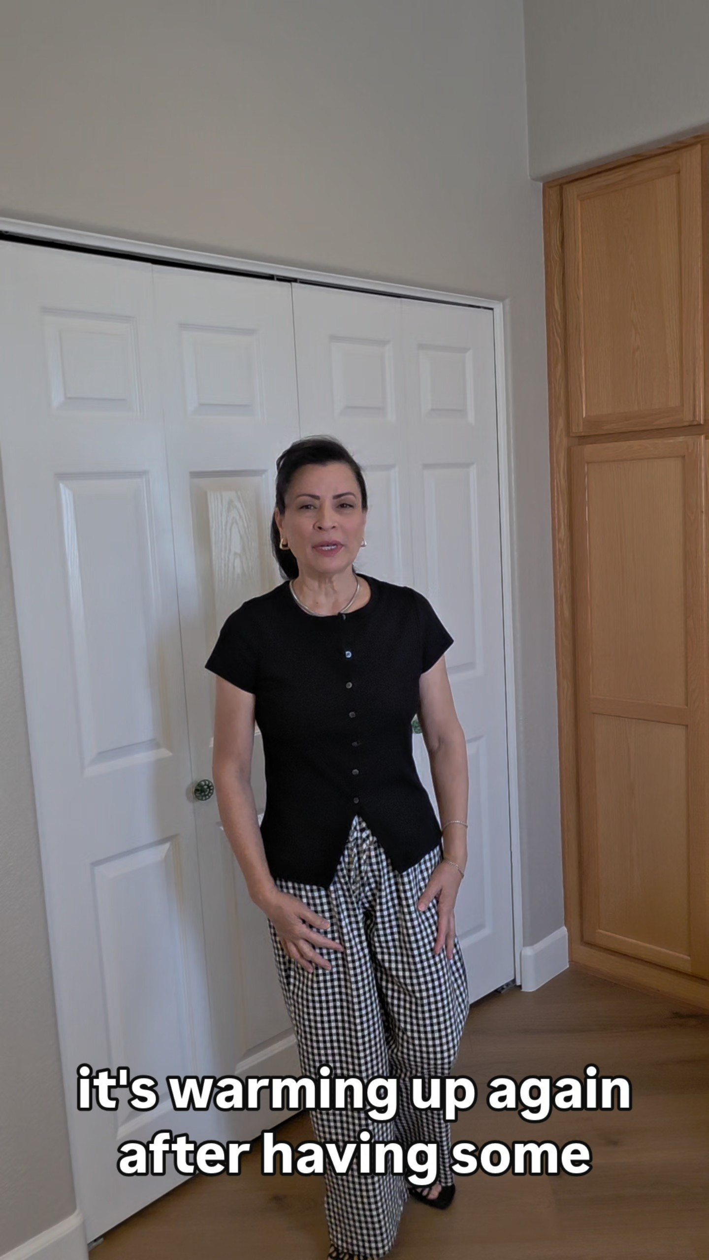 Classic black + gingham is one of those combinations that never goes out of style. 🖤I love finding pieces that feel polished, comfortable, and easy to wear at any age. This lightweight black top paired with these chic gingham pants creates an effortless look that's perfect for lunch, errands, travel, or casual evenings out.Fashion after 50 doesn't have to be complicated—it just needs to make you feel confident and put together.✨ Shop this look through my LTK!#LTKStyle #LTKFashion #Over50Style #WomenOver50 #MidlifeStyle #FashionOver50 #AgelessStyle #EverydayStyle #AffordableFashion #ClassicStyle #StyleInspiration #OOTD #CasualChic #GinghamPants #BlackAndWhiteStyle #ConfidenceInStyle #FashionFinds #StyleAtAnyAge #WardrobeInspiration #LTKCreator

#LTKootd #LTKOver40 #LTKmomlife