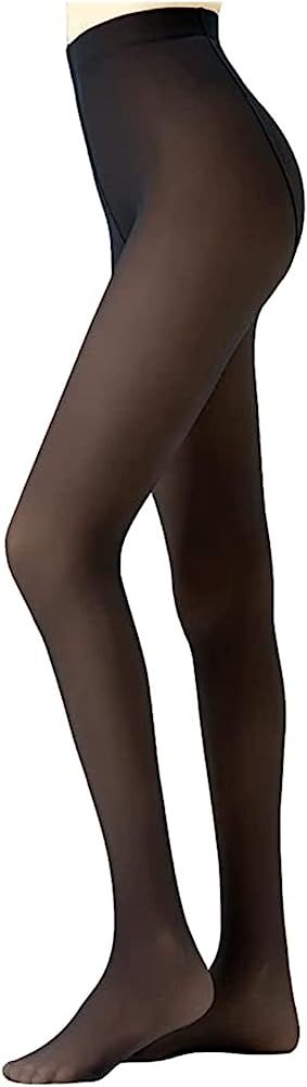 Fleece Lined Tights Women Leggings Fake Translucent Tights Winter Warm Sheer Tights High Waisted Foo | Amazon (US)