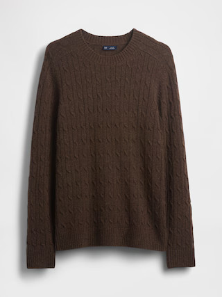 Merino Wool-Blend Cable-Knit Sweater | Gap (US)