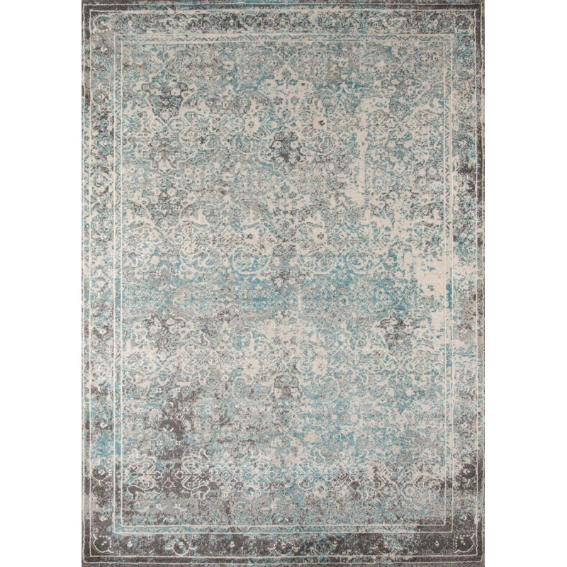 Danny Turquoise/Dark Gray/Ivory Rug | Wayfair North America