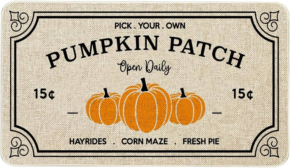 Mloabuc Fall Decor Door Mat 17x30 Inch Fall Farmhouse Pumpkin Patch Mat Fall Decorate Seasonal Fa... | Amazon (US)