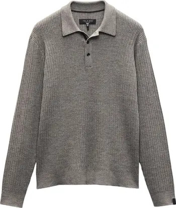 rag & bone Crawford Long Sleeve Wool & Cashmere Sweater Polo | Nordstrom | Nordstrom