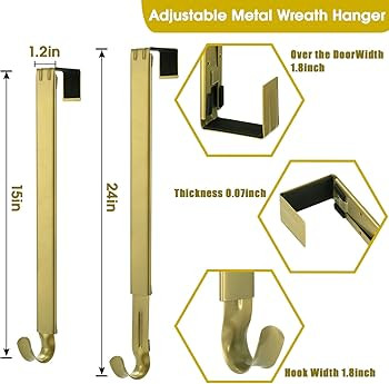 Kederwa Wreath Hangers for Front Door, Adjustable Wreath Hangers Extends from 15inch to 24inch, F... | Amazon (US)