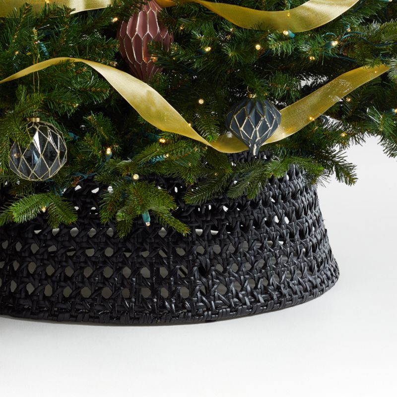Black Cane Christmas Tree Collar + Reviews | Crate and Barrel | Crate & Barrel