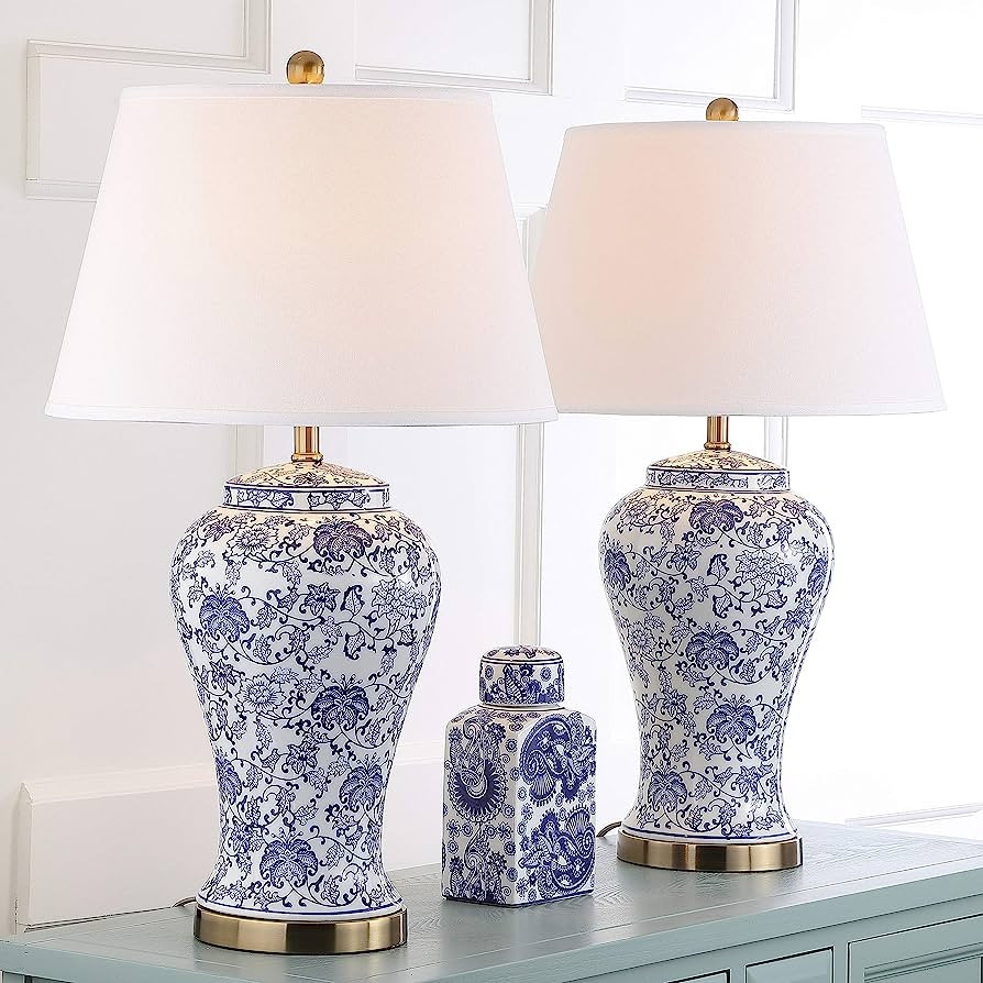 SAFAVIEH Lighting Collection Spring Blossom Floral Traditional Ginger Jar 29-inch Bedroom Living ... | Amazon (US)