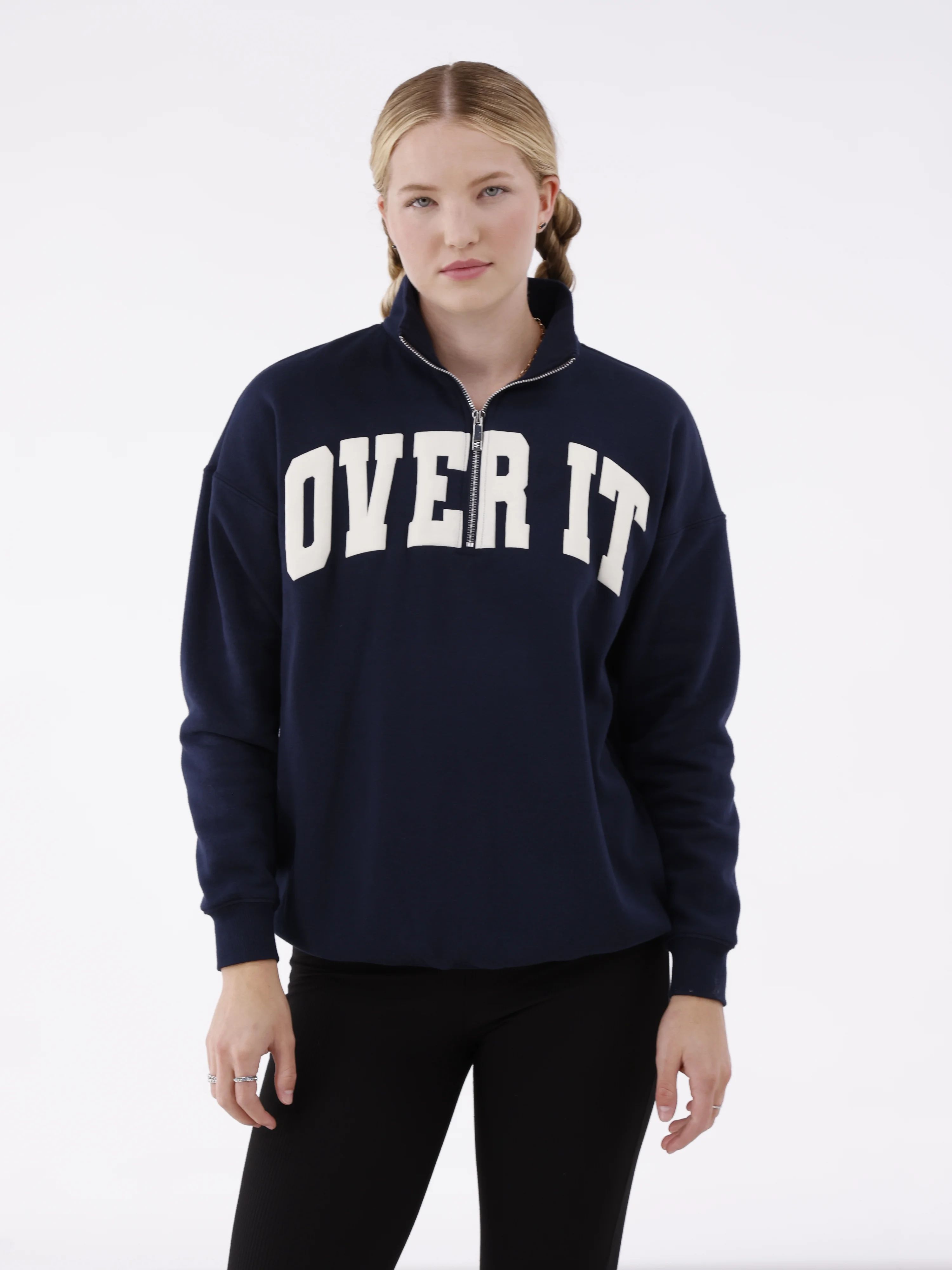 No Boundaries Quarter Zip Graphic Sweatshirt, Women’s and Women’s Plus | Walmart (US)