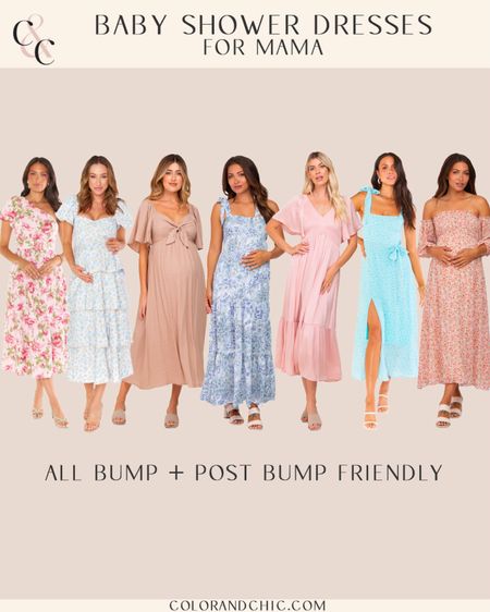 Baby Shower dresses for the Mama! All affordable prices for the cutest shower dresses. Dresses are bump friendly as well as post bump friendly, so you can wear after the baby is born! Linking below other dresses I like for baby showers, too. 

#LTKbump #LTKbaby #LTKstyletip