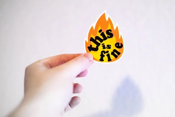 This is Fine Sticker  This is Fine Flames  This is Fine Dog | Etsy | Etsy (US)