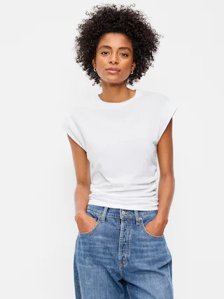 Cap-Sleeve Cinch-Waist Top | Old Navy (US)