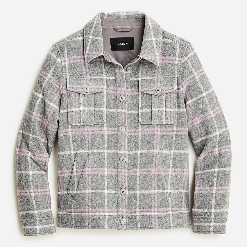Shirt-jacket in stretch wool plaid | J. Crew US