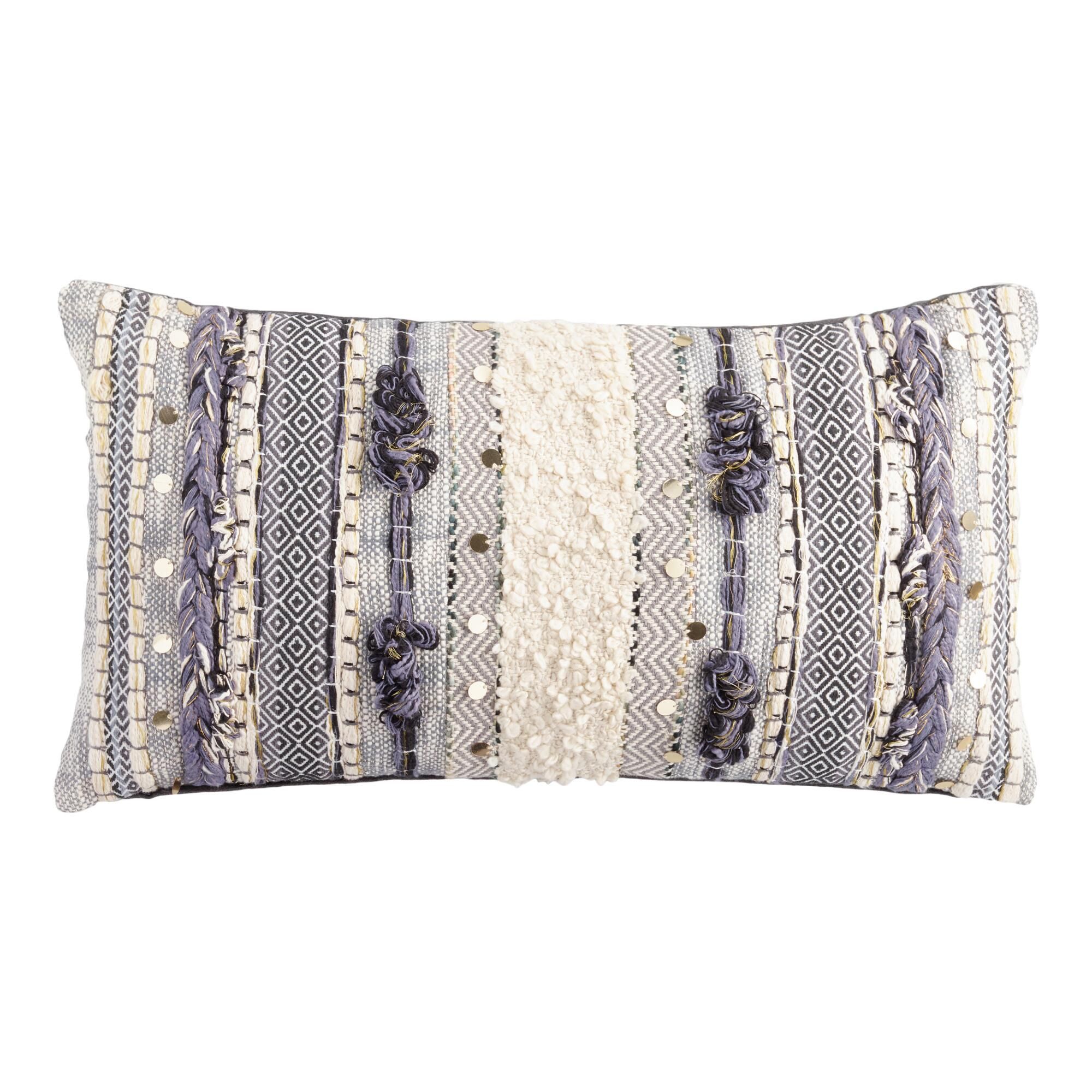 Gray Moroccan Lumbar Pillow by World Market | World Market