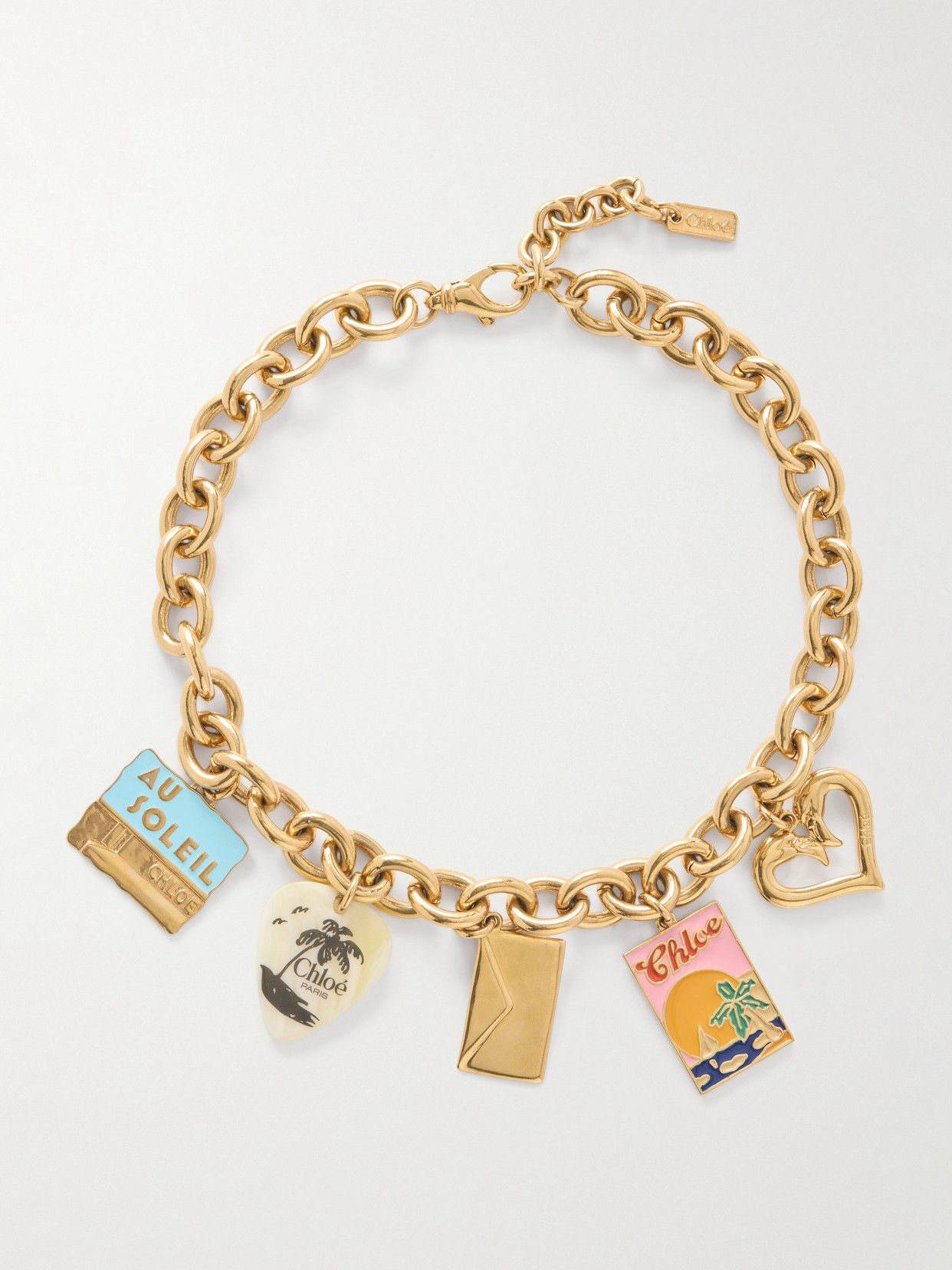 Chloé - Gold-tone Enamel Necklace - Multi | NET-A-PORTER (US)