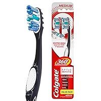 Colgate 360° Advanced Optic White Toothbrush (Color May Vary), Medium, 2 Count | Amazon (US)