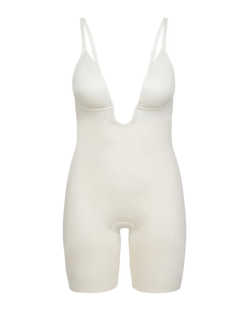 Suit Your Fancy Plunge Low-Back Mid-Thigh Bodysuit | Spanx