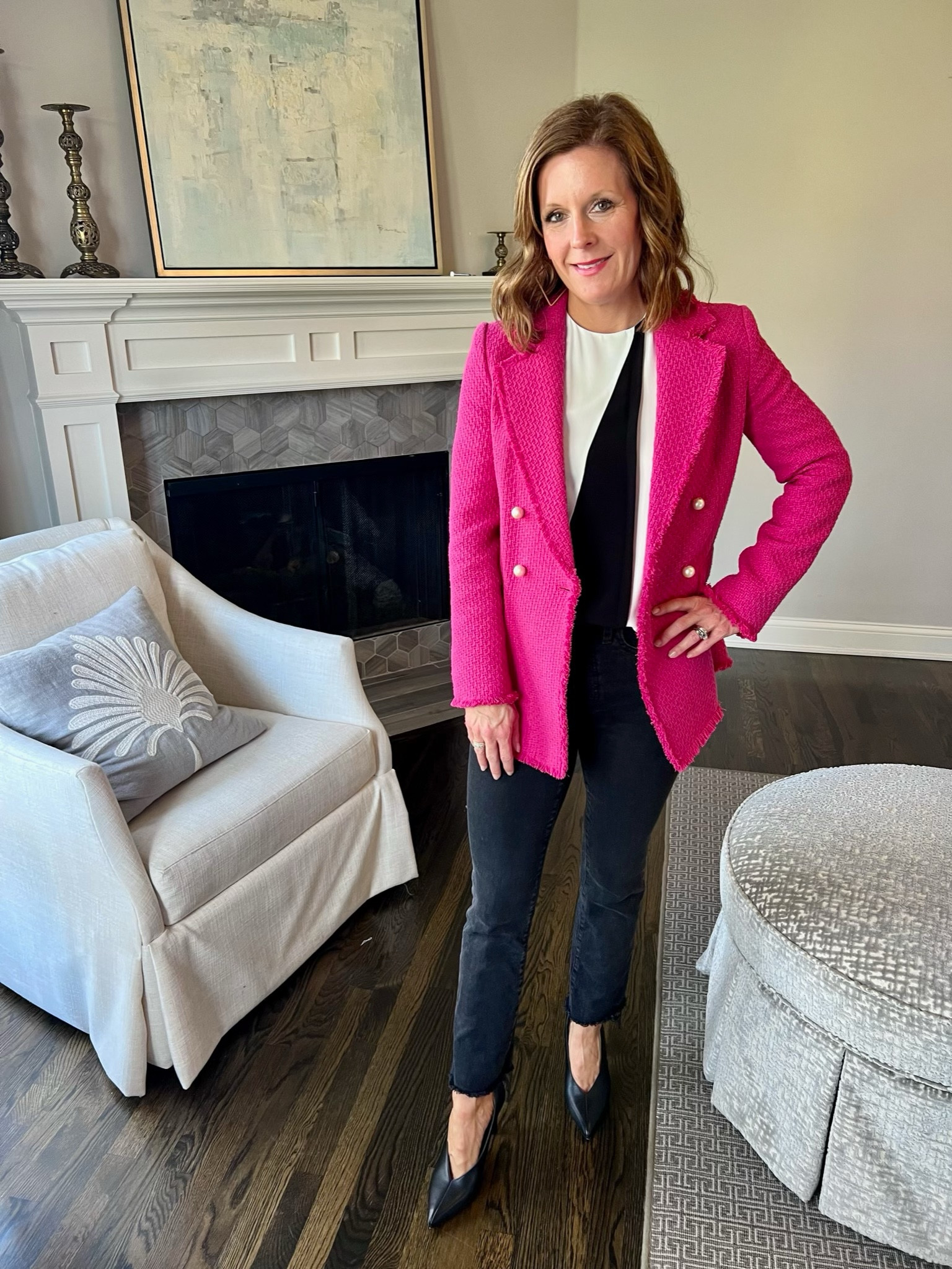Love this colorblocked look for spring 🖤💕🤍

#LTKstyletip #LTKworkwear #LTKSeasonal
