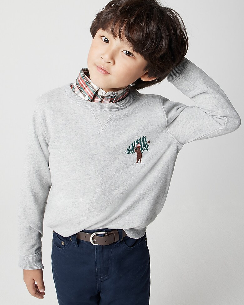 Boys' bear with tree sweatshirt | J.Crew Factory