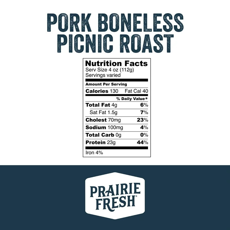 Prairie Fresh Natural Fresh Pork Picnic Roast, Boneless, 2.0 - 4.0 lb, 23g of Protein per 4oz Ser... | Walmart (US)