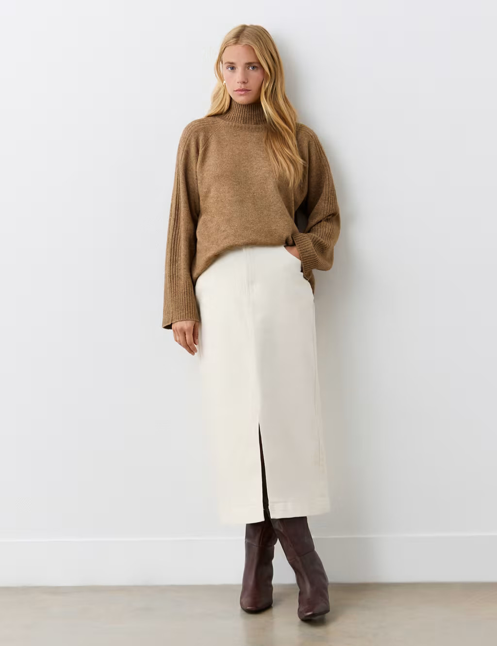 Cotton Rich Denim Midi Skirt | Marks & Spencer (UK)