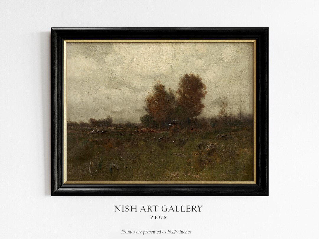 Vintage Art Framed, Country Meadow Landscape Painting, Antique Replica Painting, Ornate Gold Fram... | Etsy (US)