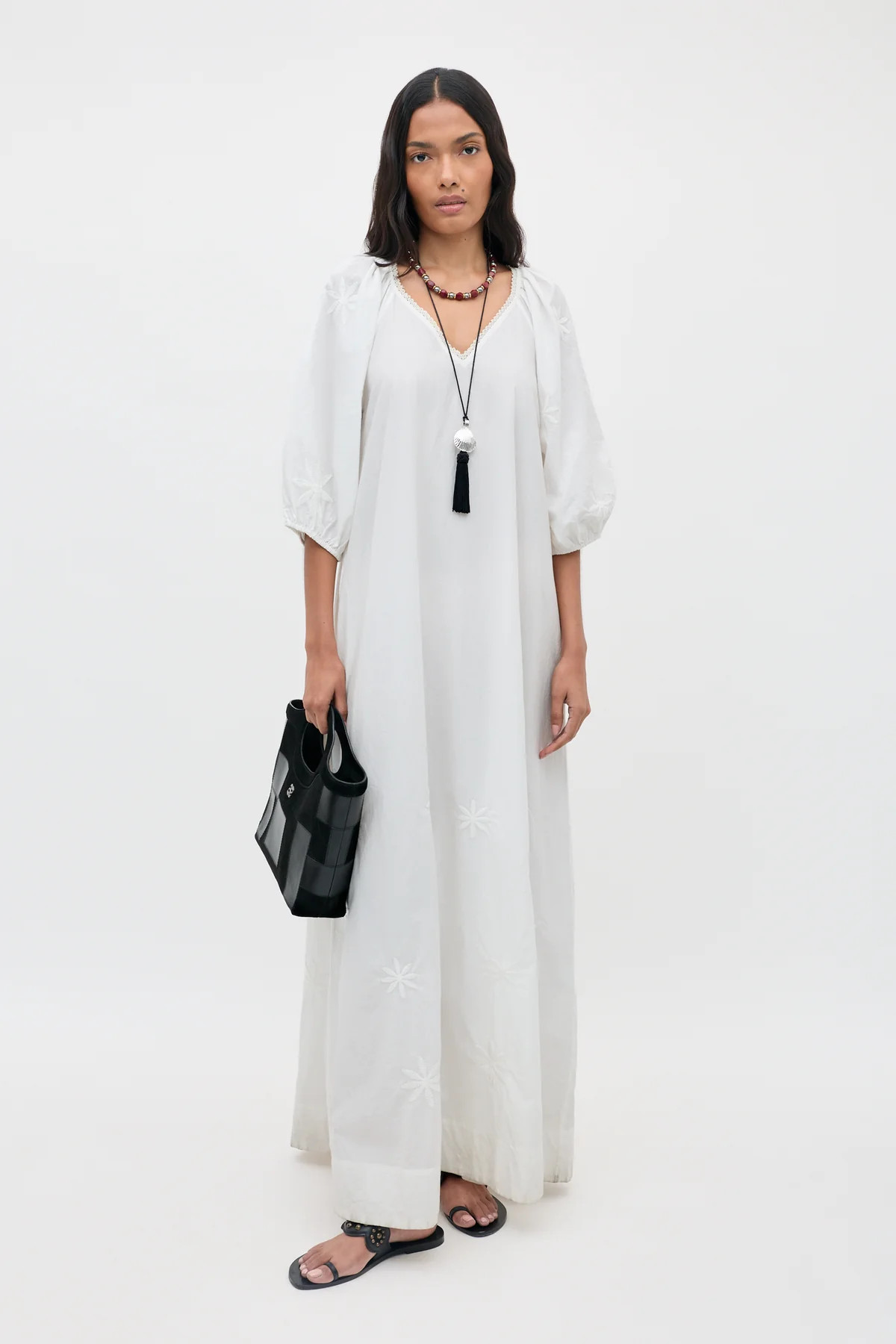 Gizele - Daisy Floral Embroidery White | Rixo