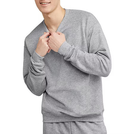 Hanes Mens Crew Neck Long Sleeve Sweatshirt, Large, Gray | JCPenney