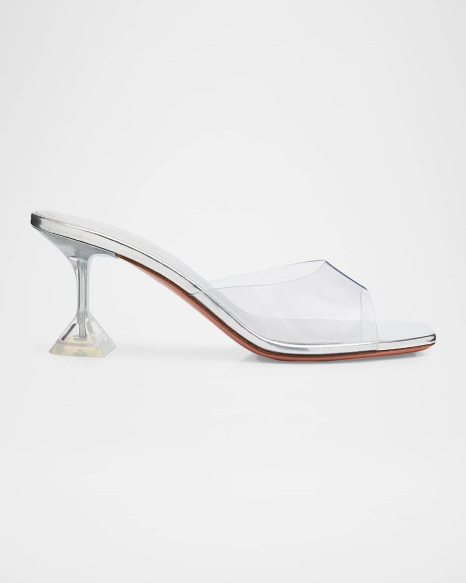 Amina Muaddi Lupita Transparent Mule Sandals | Neiman Marcus