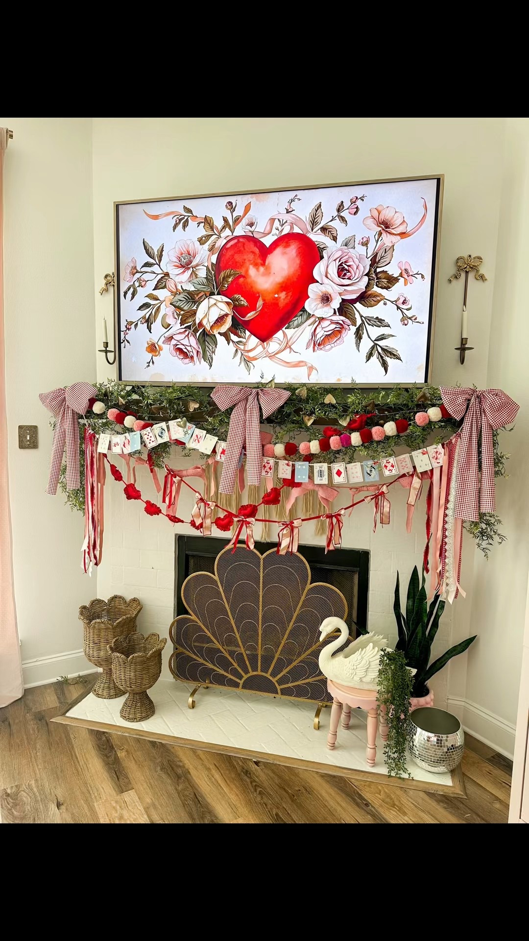 Maximalist Valentine's Day mantel! This is a first EVER decorating for Valentine's Day and I'm obsessed! What's not to love about pink and red 😍
#maximalism #maximalist
#ValentinesDay #valentinesdaydecor

#LTKSeasonal #LTKValentine #LTKHome