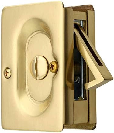 Emtek Pocket Door Privacy Lock Set, Satin Brass | Amazon (US)