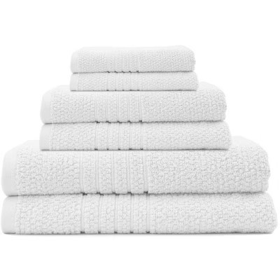 Espalma Softee 6-Piece elegant & stylish 100% Cotton Bath Towel Set - White | Target