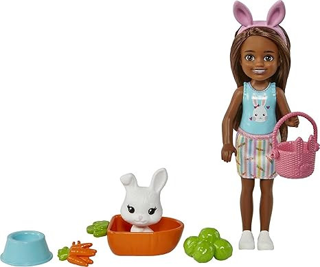Barbie Chelsea Doll (Brunette) with Pet Bunny & Storytelling Accessories Including Pet Bed, Bunny... | Amazon (US)