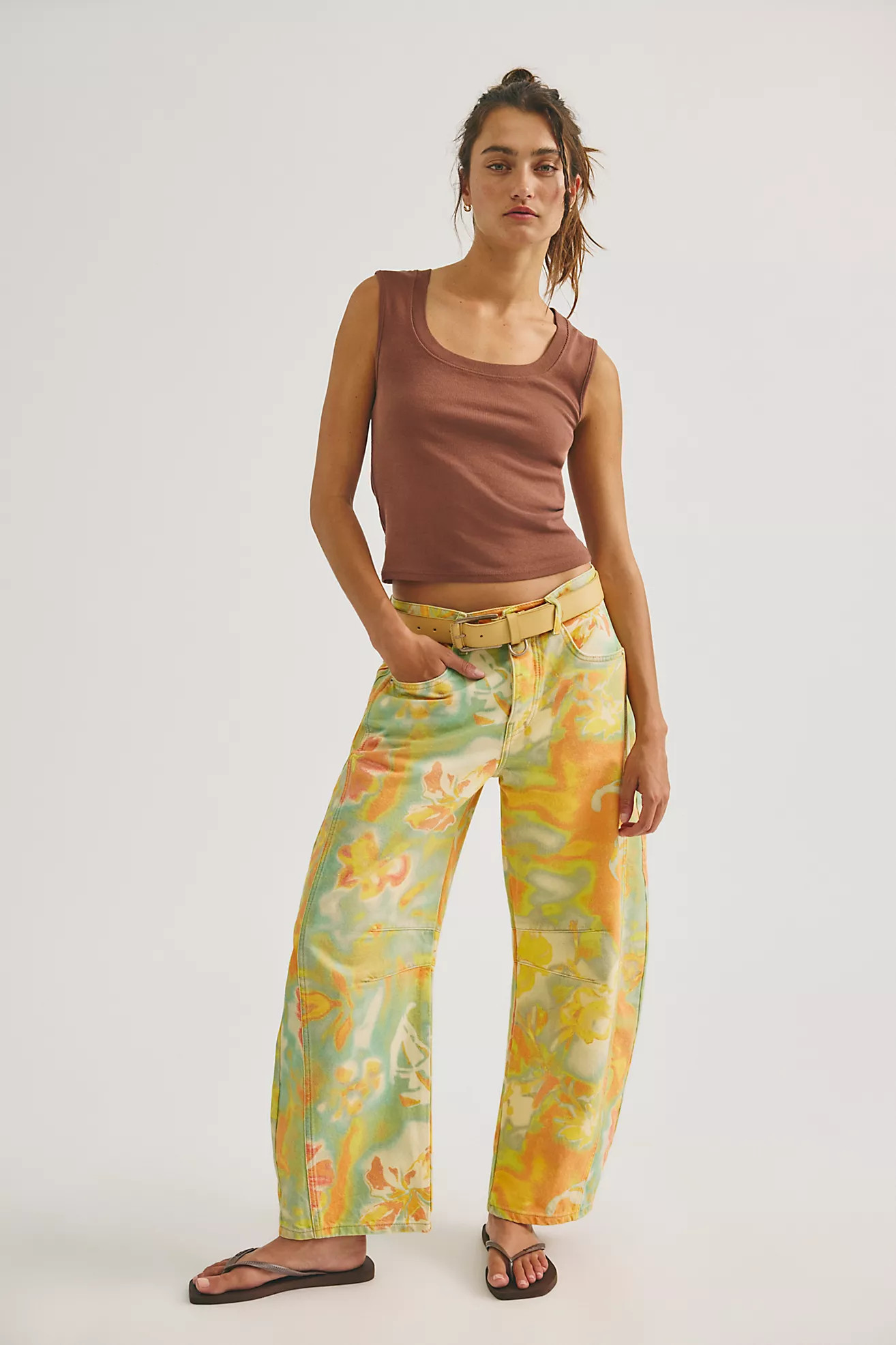 We The Free Good Luck Printed Barrel Jeans | Free People (Global - UK&FR Excluded)