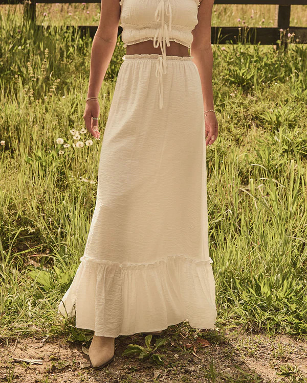 Boheme Dune Ruffle Trim Maxi Skirt | VICI