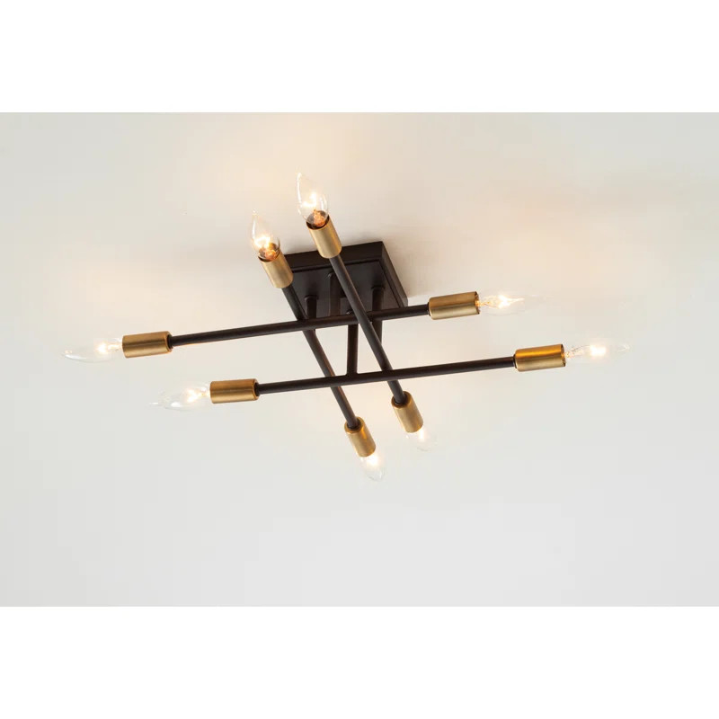 Jordy 8 - Light 19.5" Sputnik Modern Linear Semi Flush Mount | Wayfair North America