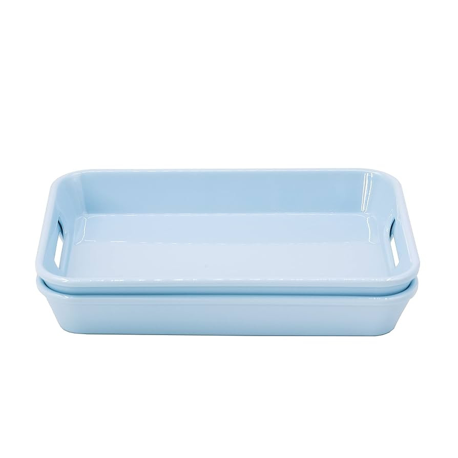 Melamine Trays with Cutout Handles – Set of 2 (8.5" x 6"), Multiple Color Option (Blue) | Amazon (US)