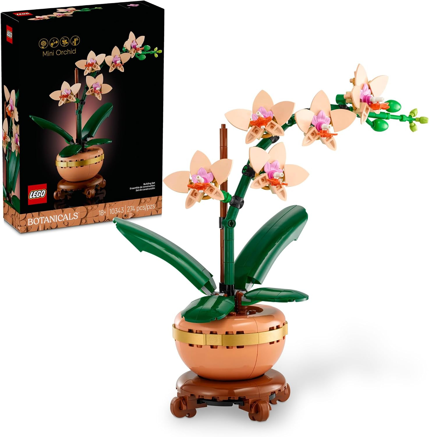 LEGO Botanicals Mini Orchid Building Set - Artificial, Fake Orchid for Home Decor, Adults Ages 18+ - Indoor Plant Decorations for Table, Desk, Office - Gift for Valentines Day for Her & Him - 10343 | Amazon (US)