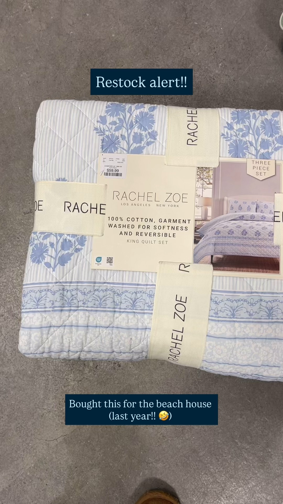 Restock alert on this super pretty blue & white block print quilt set!! I bought this last year for our future beach house, and can’t wait to use it down there!! 👏🏻🌊🤍🐚

#LTKHome #LTKSaleAlert