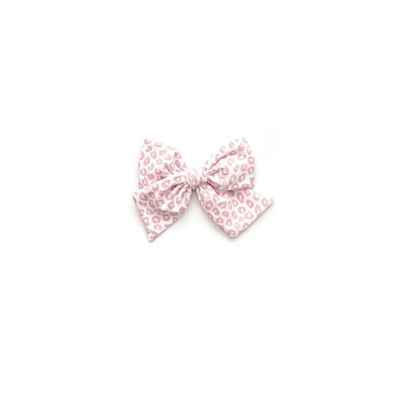 Blush Pink Leopard Knit Bow | Etsy (US)