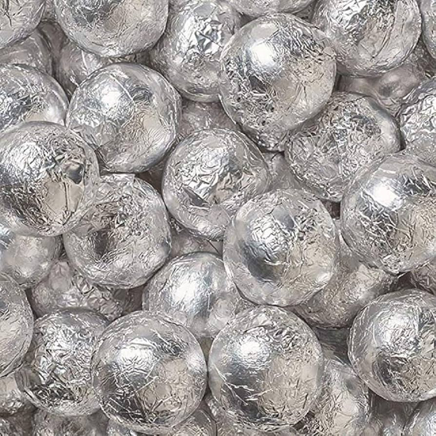 Silver Premium Solid Milk Chocolate Balls, 1 Lb - Approx 83 Pcs | Amazon (US)
