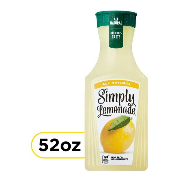 Simply Non GMO All Natural Lemonade Juice, 52 fl oz Bottle - Walmart.com | Walmart (US)