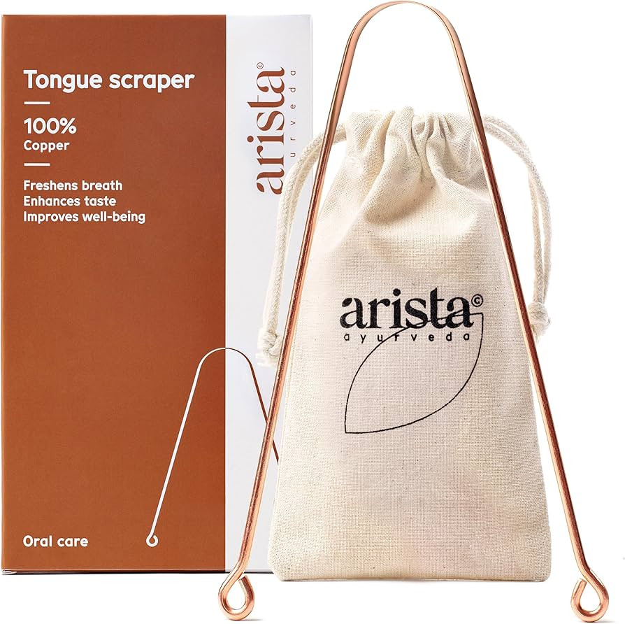 Arista Copper Tongue Scraper for Adults, 100% Copper Tongue Cleaner for Kids, Extreme Bad Breath ... | Amazon (US)