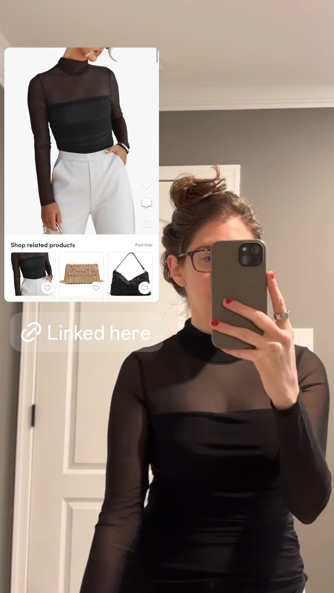 I love this top I got in from Amazon last year. Resharing because it’s perfect for nye and all winter! It came in super fast with prime and it was only about $30 perfect for winter date night, New Year’s Eve outfit, or any party event you have coming up this winter. I love the mesh up top and on the sleeves and the mesh is overtop a solid black bottom that goes all the way around. I’ve seen similar shirts like this for $200. I plan on wearing with jeans or black jeans.

TTS for a body suit- so the body part is fitted- if you want a looser fit size up one!

Amazon finds 
Amazon fashion
New Year’s Eve
Date night outfit
New years outfit 
Winter outfits 
Winter outfit 

#LTKParties  

#LTKFindsUnder50 #LTKHoliday #LTKHoliday #LTKFindsUnder50 #LTKSeasonal

#LTKHoliday #LTKootd #LTKFindsUnder50