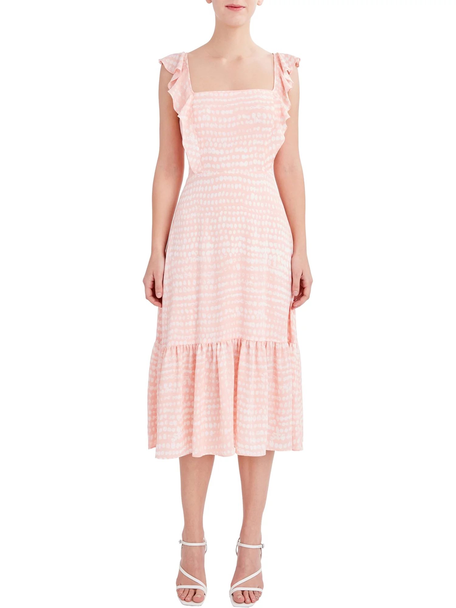 BCBG Paris Women's Ruffle Strap Midi Dress - Walmart.com | Walmart (US)