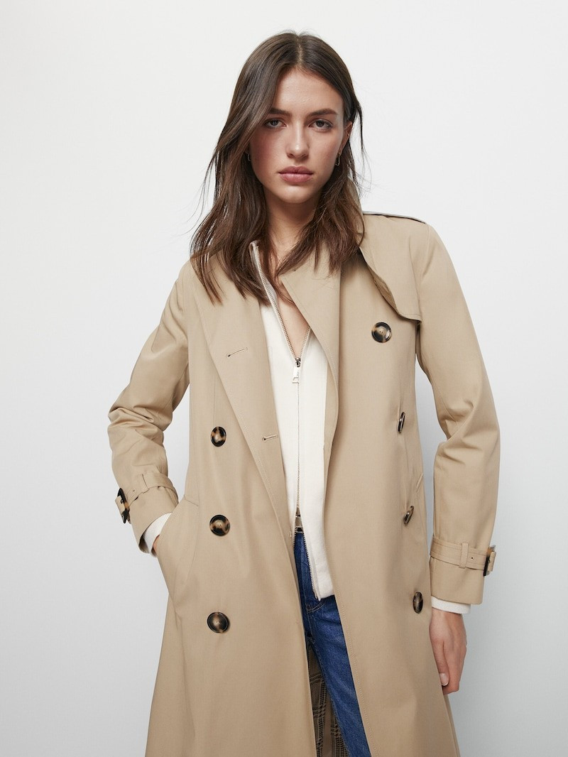 Classic cotton trench coat | Massimo Dutti US